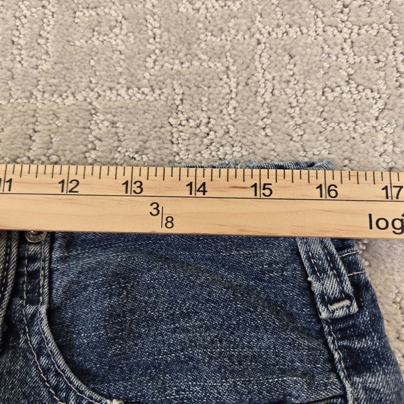 Vintage Silver Women's 32-30 Patchwork Super Wide Flare Jeans Frayed Hem GUC - Picture 7 of 9